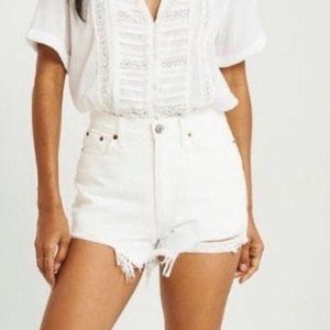 Abercrombie & Fitch Annie High Rise Short - White 32 (14)